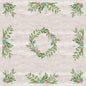 The Dunicel tablecloth 84x84cm Winter Greenery from Duni GmbH features green leaf wreaths with red berries on a light wood-textured background, ideal as an eco-friendly tablecloth for winter gatherings. The package contains 20 pieces.