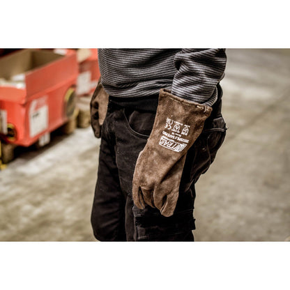 NITRAS SAFE PRO, welding gloves, brown, EN 388, EN 12477 split leather | Pack (12 pairs)