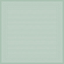 Die Dunicel Mitteldecke 84x84 cm in mint von Duni GmbH hat ein pastellgrünes, quadratisches Design mit gleichmäßig verteilten horizontalen Linien und geschichteten rechteckigen Rändern, erhältlich in einer Packung mit 20 Stück.