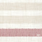 The Duni GmbH Zellt.-Serv.33 3-ply 1/4 Rigato bordeaux napkins have three horizontal bands with small, evenly distributed dots - two beige, one bordeaux - with faint grid lines and a small red "DUNI" oval in the lower right corner. Pack of 250 pieces.