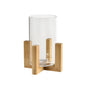 The glass lantern, 12x12x17 cm from Duni GmbH, stylishly combines wood and glass and is an elegant home accessory for any room as a decorative table lantern from the ESME series.