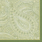 The Duni GmbH napkins 40x40 4-ply Classic Paisley feature an elegant green paisley pattern with floral and tendril motifs, framed in a strong green. Each pack contains 50 durable napkins, perfect for stylishly set tables.