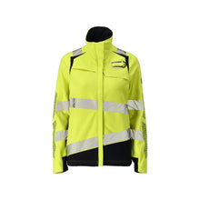 Jacket, women, ULTIMATE STRETCH work jacket Multisafe, hi-vis yellow/black-blue