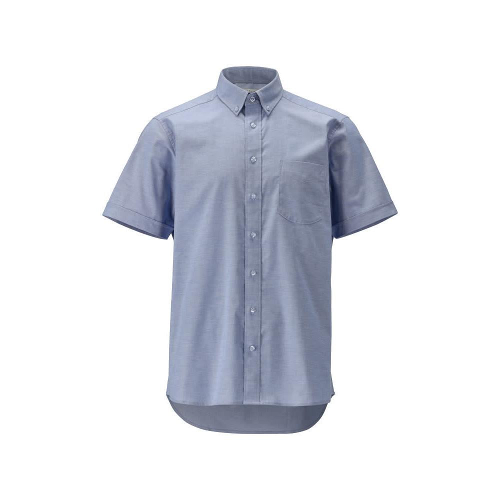 Shirt, short sleeves, modern fit, stretch, light blue