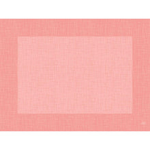 Ein rechteckiger rosa und korallenfarbener strukturierter Hintergrund mit gitterartigem Muster und breitem Rand, ideal für Tischdekoration oder zur Verwendung mit Duni GmbH Bio-Dunicel-Sets 30x40 Linnea mellow Hochwertige Tischsets (100 Stück), umrahmt eine hellere zentrale Fläche.