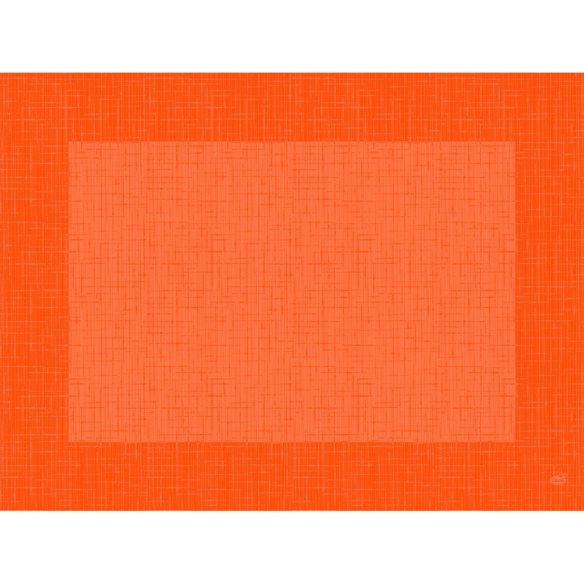 A rectangular image with intersecting lines, a darker orange border, and a lighter orange center - this matches the stylish Bio-Dunicel sets 30x40 Linnea sun orange by Duni GmbH: high-quality, biodegradable placemats (100 pieces).