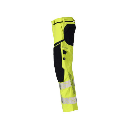 Trousers, knee pockets, ULTIMATE STRETCH trousers Multisafe, hi-vis yellow/black-blue
