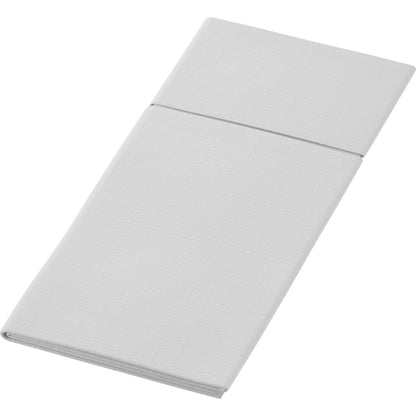The Duniletto-Slim 40x33cm by Duni GmbH is a folded white fabric napkin with a subtle texture pattern, perfect as a hygienic base or stylish alternative, depicted on a plain white background.