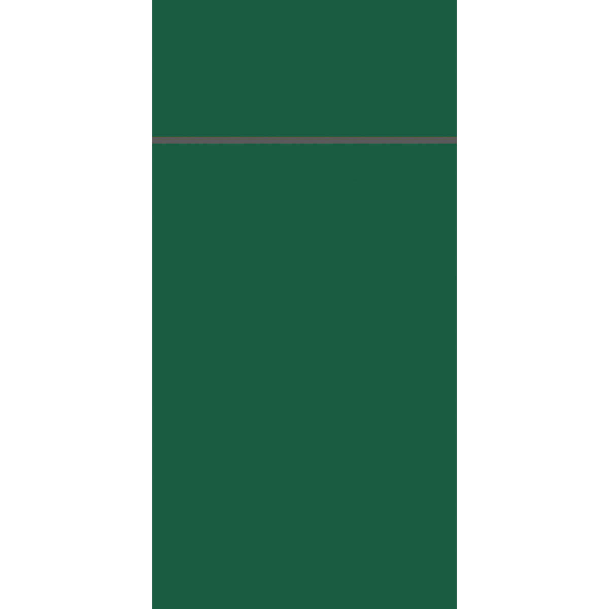 Ein grünes Rechteck mit einer dünnen horizontalen grauen Linie in der Nähe des oberen Randes, zentriert auf Weiß, erinnert an das Duniletto-Slim 40x33cm der Duni GmbH.