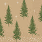 The Duni GmbH napkins 33x33 3-ply 1/4 Humble Trees feature green stylized trees with white stars and dots on beige, plus "DUNI" text at the bottom right. The package contains 250 pieces.