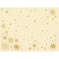 The Bio-Dunicel Sets 30x40 Stargazing cream from Duni GmbH have a beige background with golden snowflakes and stars at the edge - a festive, elegant look, perfect for sustainable table decoration. Pack of 100 pieces, biodegradable.