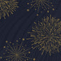 A dark blue background with golden fireworks and geometric patterns adds a touch of elegance to any celebration—perfect for Duni GmbH napkins, 33x33, 3-ply, 1/4 Sparkly Black, pack (250 pieces).