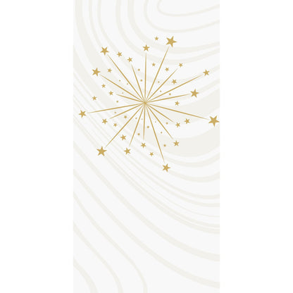 A golden starry sky and abstract lines on white make the Bio-Dunisoft napkins 40x40cm 1/8F by Duni GmbH a stylish and sustainable choice for any table.