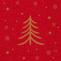 Duni GmbH napkins 33x33 3-ply, pack (50 pieces), with Shimmer Trees design on a red background and golden stars and snowflakes add festive charm to any holiday table.
