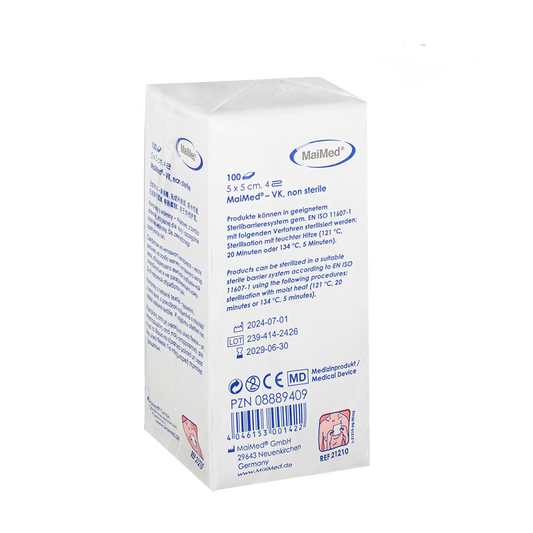 MaiMed-VK non-sterile fleece compresses of 100 pieces/paper bag