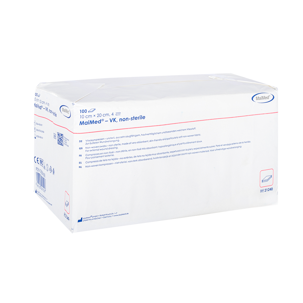 MaiMed-VK non-sterile fleece compresses of 100 pieces/paper bag
