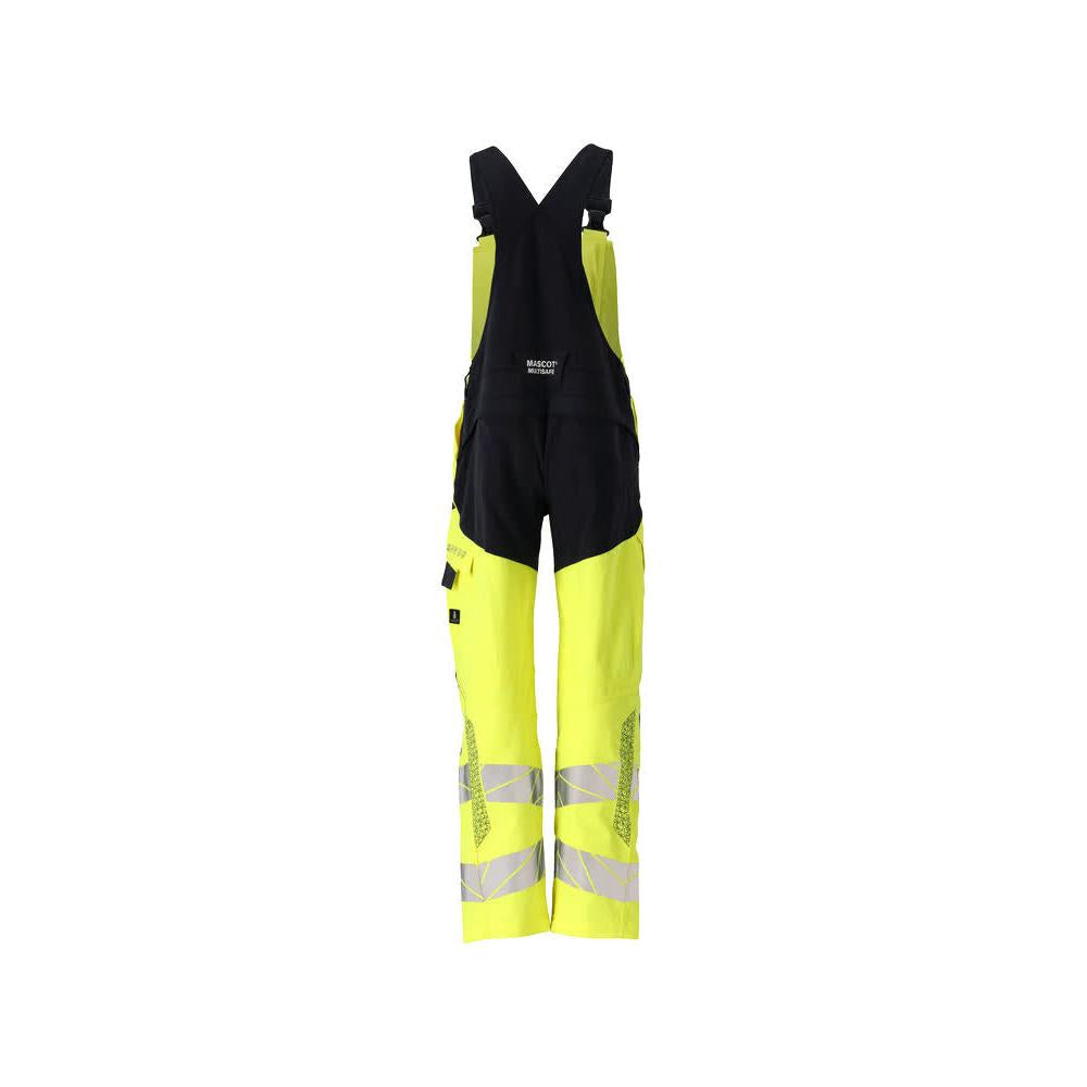 Dungarees, knee pockets, stretch inserts Multisafe dungarees, hi-vis yellow/black-blue