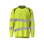 T-shirt, long sleeve, modern fit T-shirt Multisafe, hi-vis yellow/black-blue