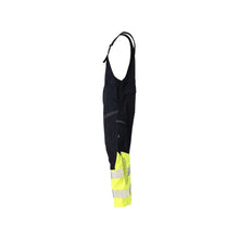 Dungarees, knee pockets, stretch inserts Multisafe dungarees, black blue/hi-vis yellow