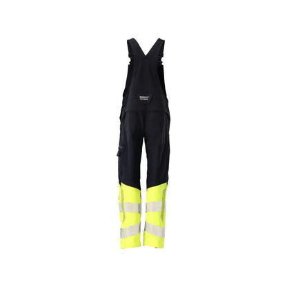 Dungarees, knee pockets, stretch inserts Multisafe dungarees, black blue/hi-vis yellow