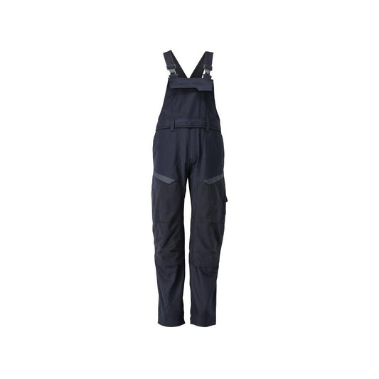 Dungarees, knee pockets, stretch inserts Multisafe dungarees, black blue/hi-vis yellow