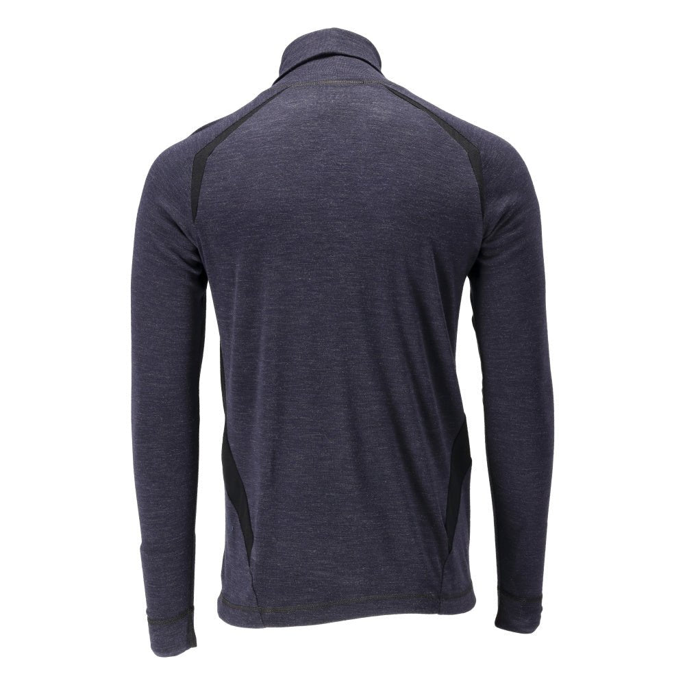 Functional undershirt, turtleneck, wool undershirt Multisafe, black-blue