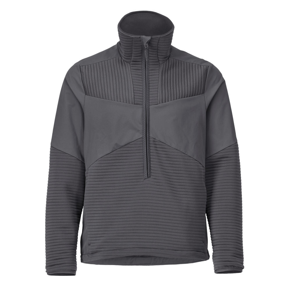 Fleece sweater, short zip, microfleece jacket lining