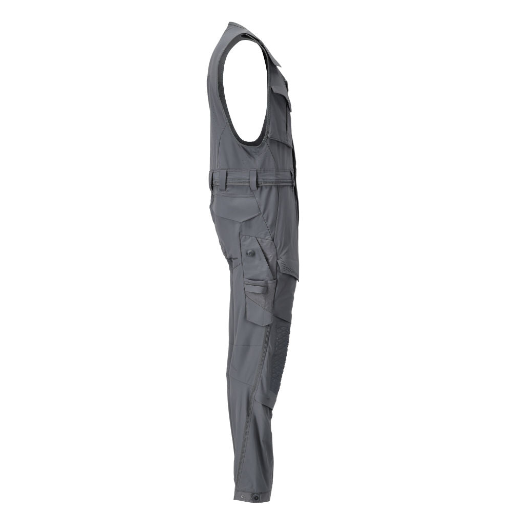 Combination trousers with knee pockets, stretch combination trousers, anthracite grey