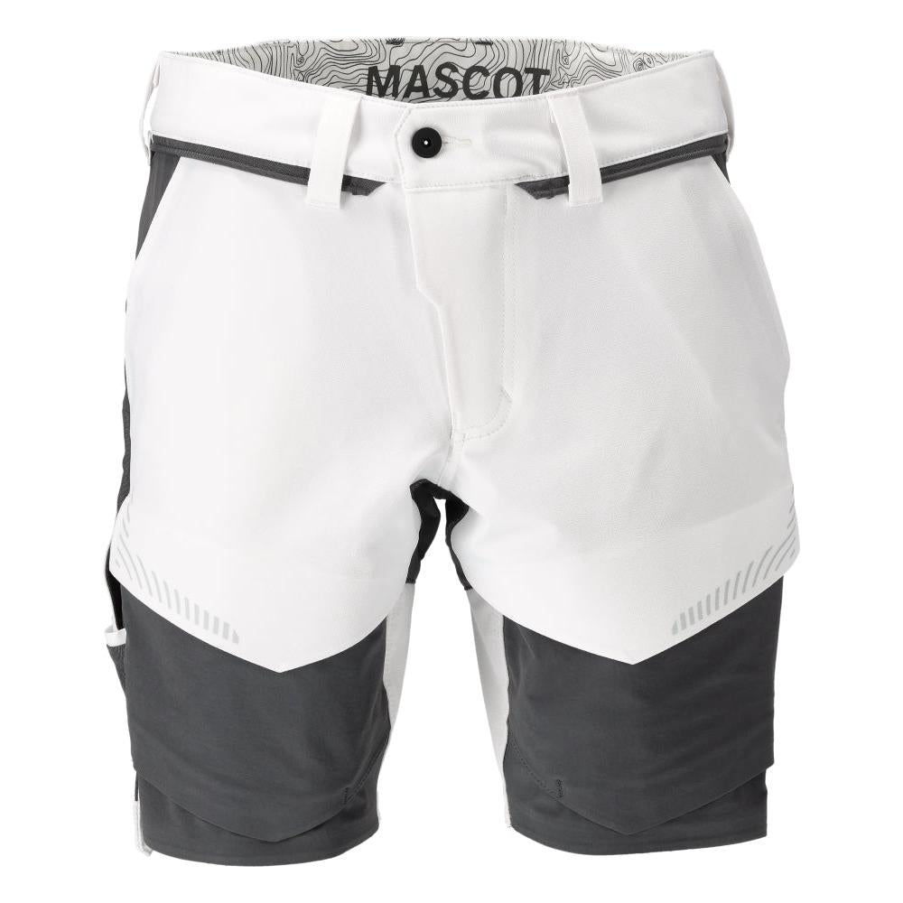 Shorts, stretch, light weight shorts, white/anthracite gray