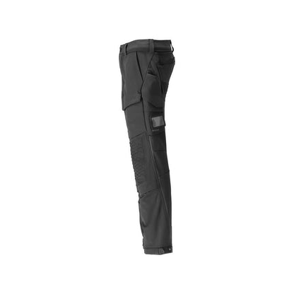 Trousers, knee pockets, durable, stretch trousers, black
