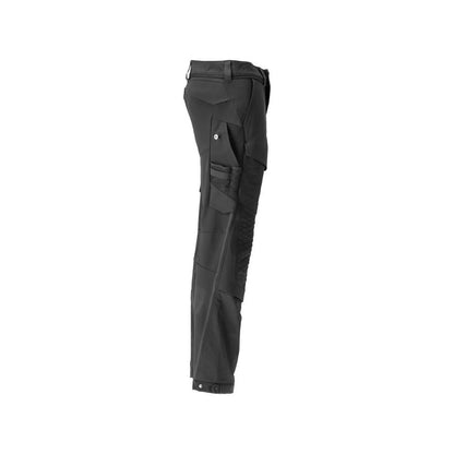 Trousers, knee pockets, durable, stretch trousers, black