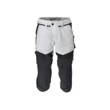 Three-quarter trousers, knee pockets, stretch craftsman three-quarter trousers, white/anthracite grey