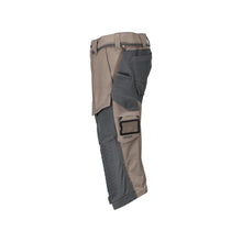Three-quarter length trousers, knee pockets, stretch craftsman three-quarter trousers, dark sand beige/anthracite grey