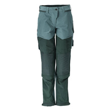 Pants with knee pockets, women's pants, light forest green/forest green
