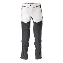 Trousers, knee pockets, stretch, light trousers, white/anthracite grey