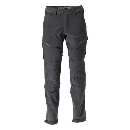 Trousers, knee pockets, stretch, light trousers, black