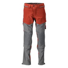Trousers, knee pockets, stretch, light trousers, autumn red/anthracite grey