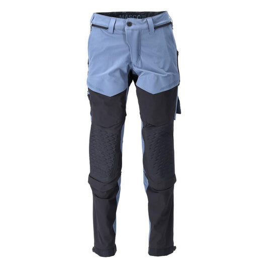 Trousers, knee pockets, stretch, light trousers, stone blue/black blue