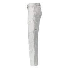 Trousers with knee pockets, women's trousers, white