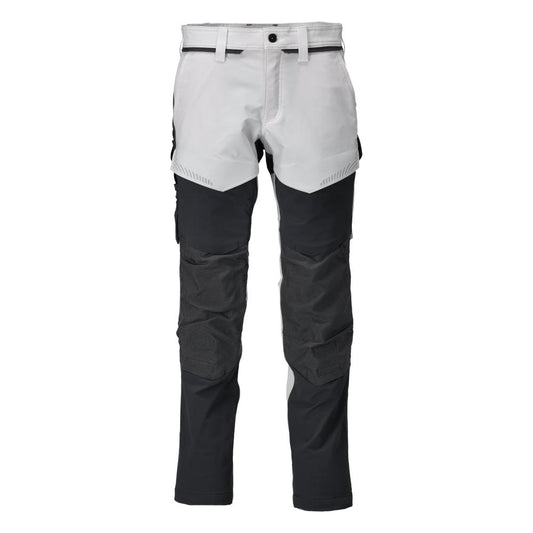 Trousers with knee pockets, ULTIMATE STRETCH trousers, white/anthracite grey