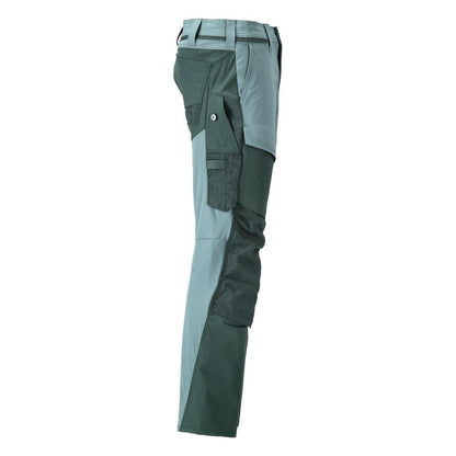 Pants with knee pockets, ULTIMATE STRETCH pants, light forest green/forest green