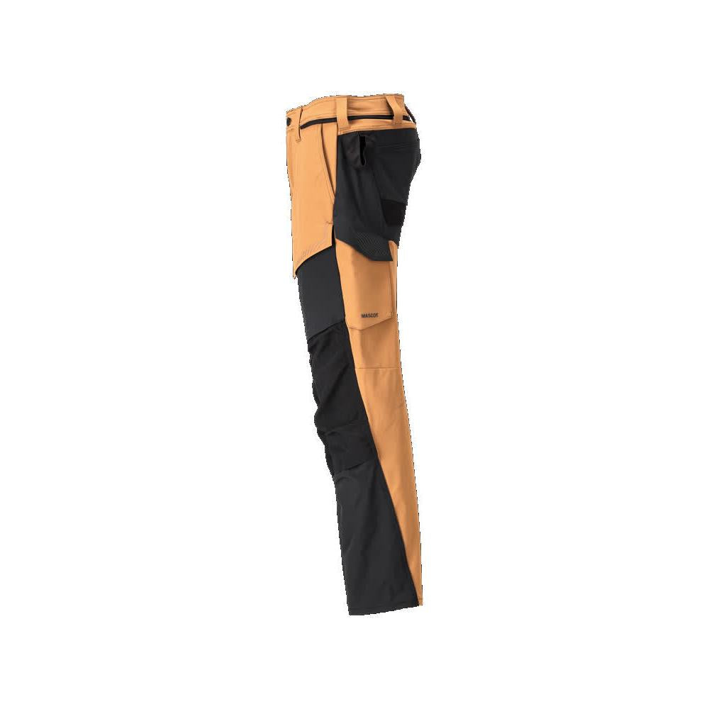 Pants with knee pockets, ULTIMATE STRETCH pants, nut brown/black