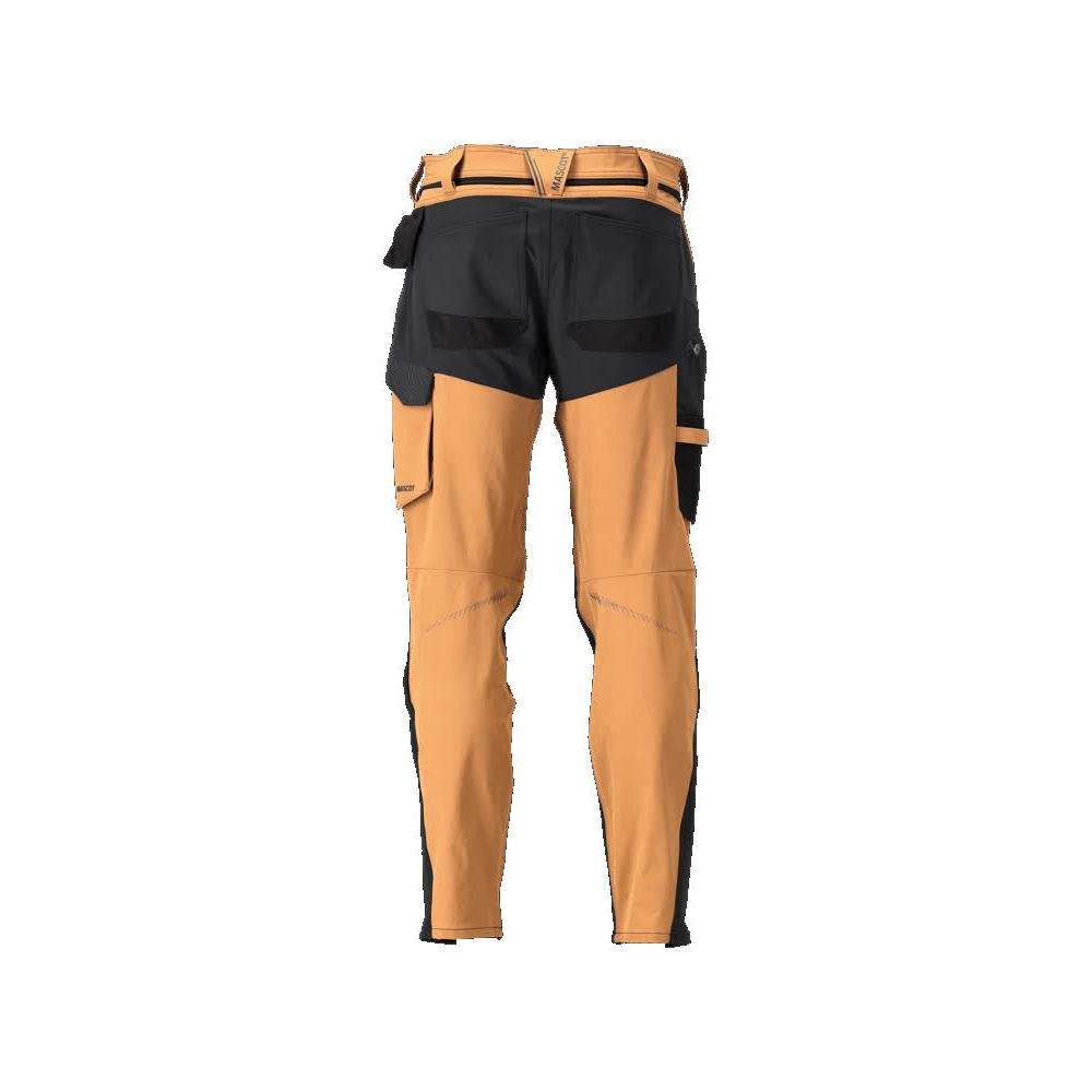 Pants with knee pockets, ULTIMATE STRETCH pants, nut brown/black