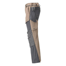 Pants with knee pockets, ULTIMATE STRETCH pants, dark sand beige/anthracite gray