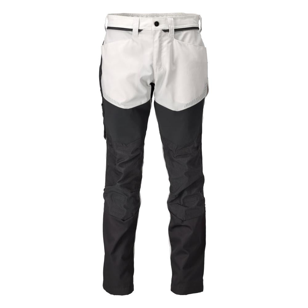 Trousers with knee pockets trousers, white/anthracite grey