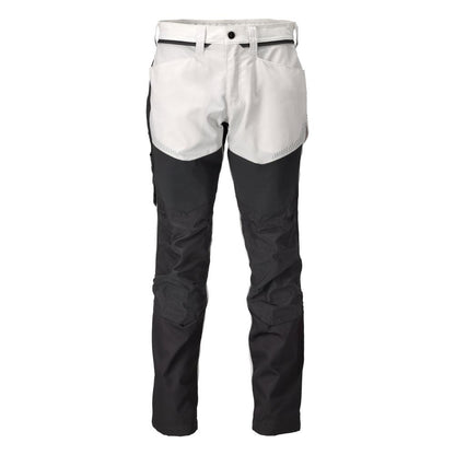 Trousers with knee pockets trousers, white/anthracite grey