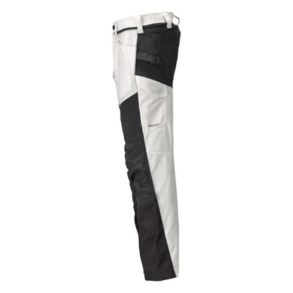 Trousers with knee pockets trousers, white/anthracite grey