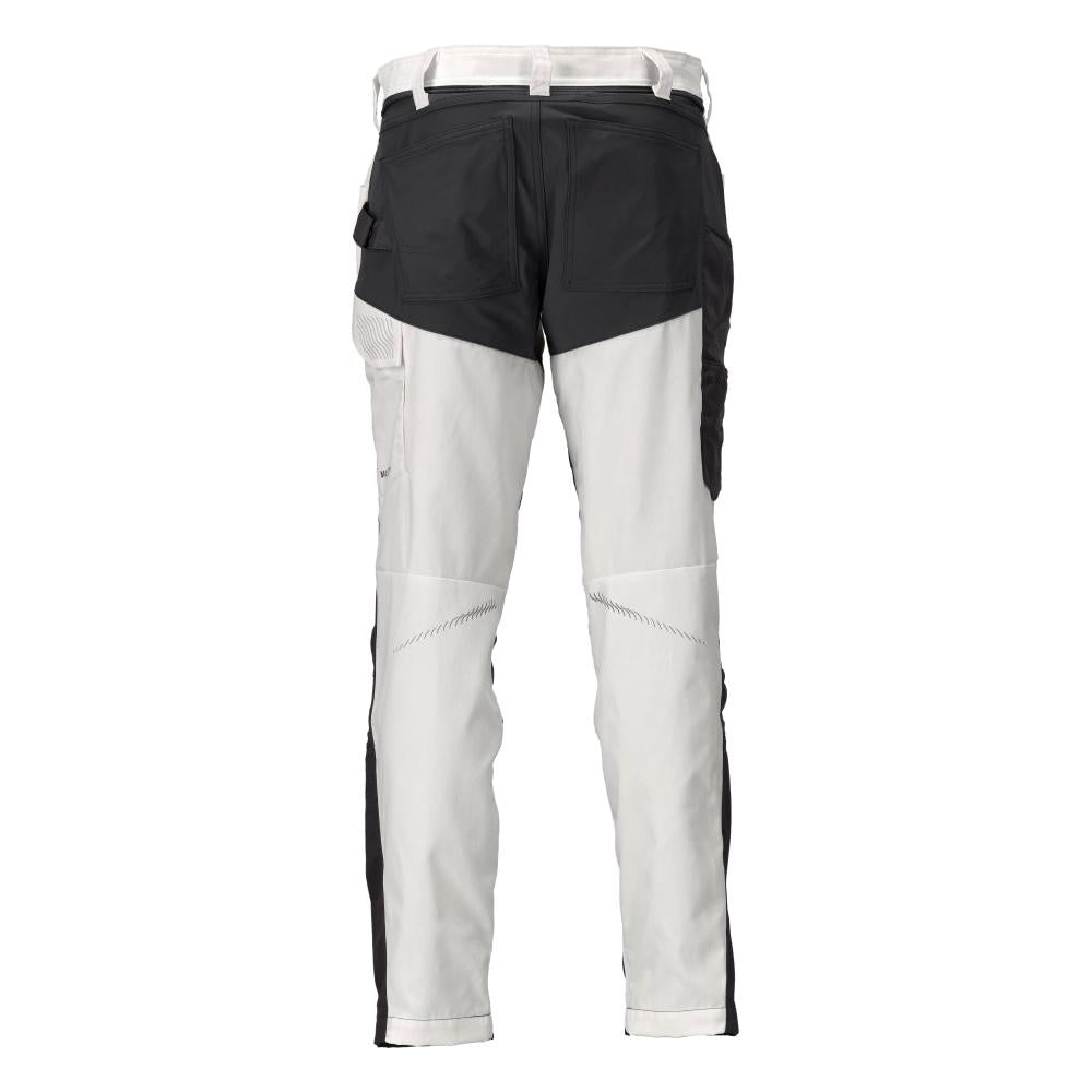 Trousers with knee pockets trousers, white/anthracite grey