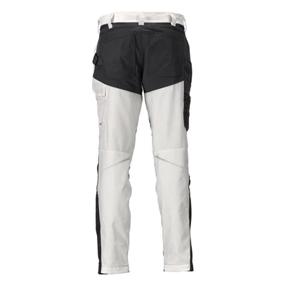 Trousers with knee pockets trousers, white/anthracite grey