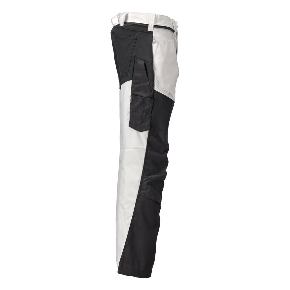 Trousers with knee pockets trousers, white/anthracite grey